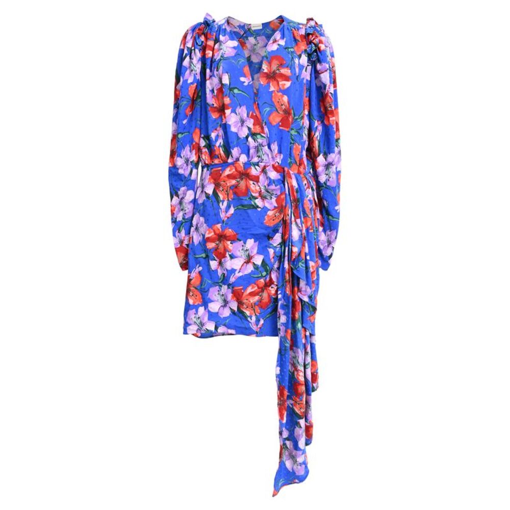Magda Butrym Lagos Floral-Print Mini Dress in Multicolor Silk